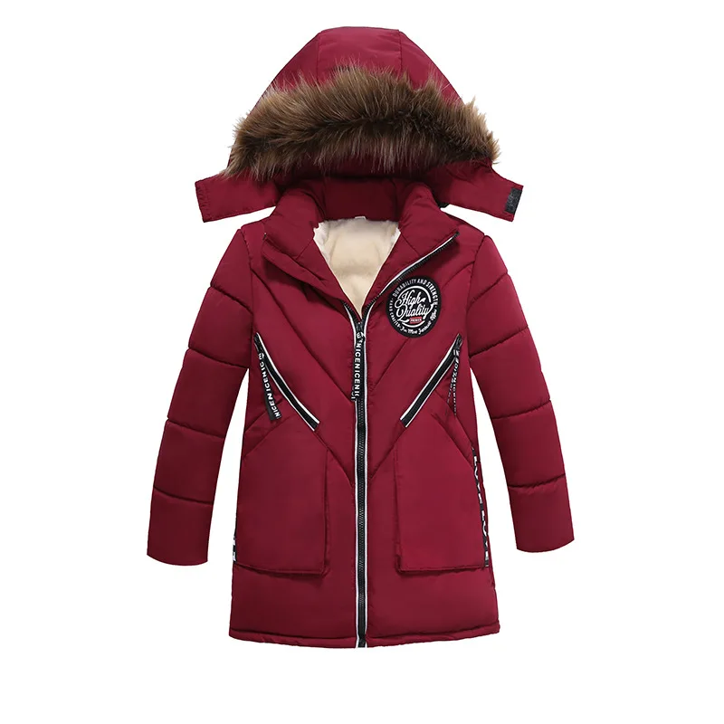 

New Winter Girls Long Coats Warm Kids Jackets Cotton Thicken Zipper Hooded Coats Christmas Warm Girls Coats Kids Clothing