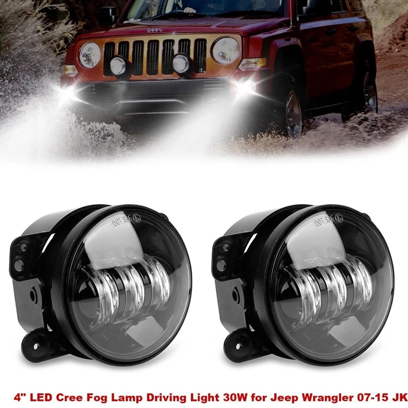 Pair 60W CREE LED Work Light Round White Fog Light for Jeep Wrangler Offroad 4X4 Pair 60W CREE LED Work Light Round White Fog Light for Jeep Wrangler Offroad 4X4