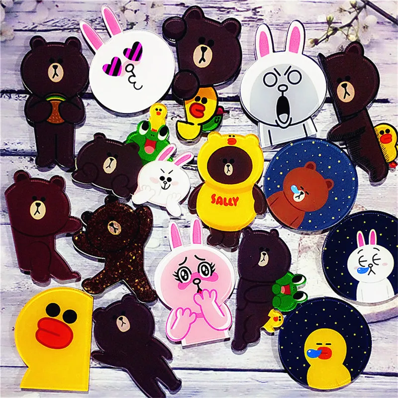 

1PC Cartoon Animal Brooch Acrylic Bear Rabbit pin Badges Cute Fashion Mini Anime Icons on The Backpack Duck Badges Gifts Trinket