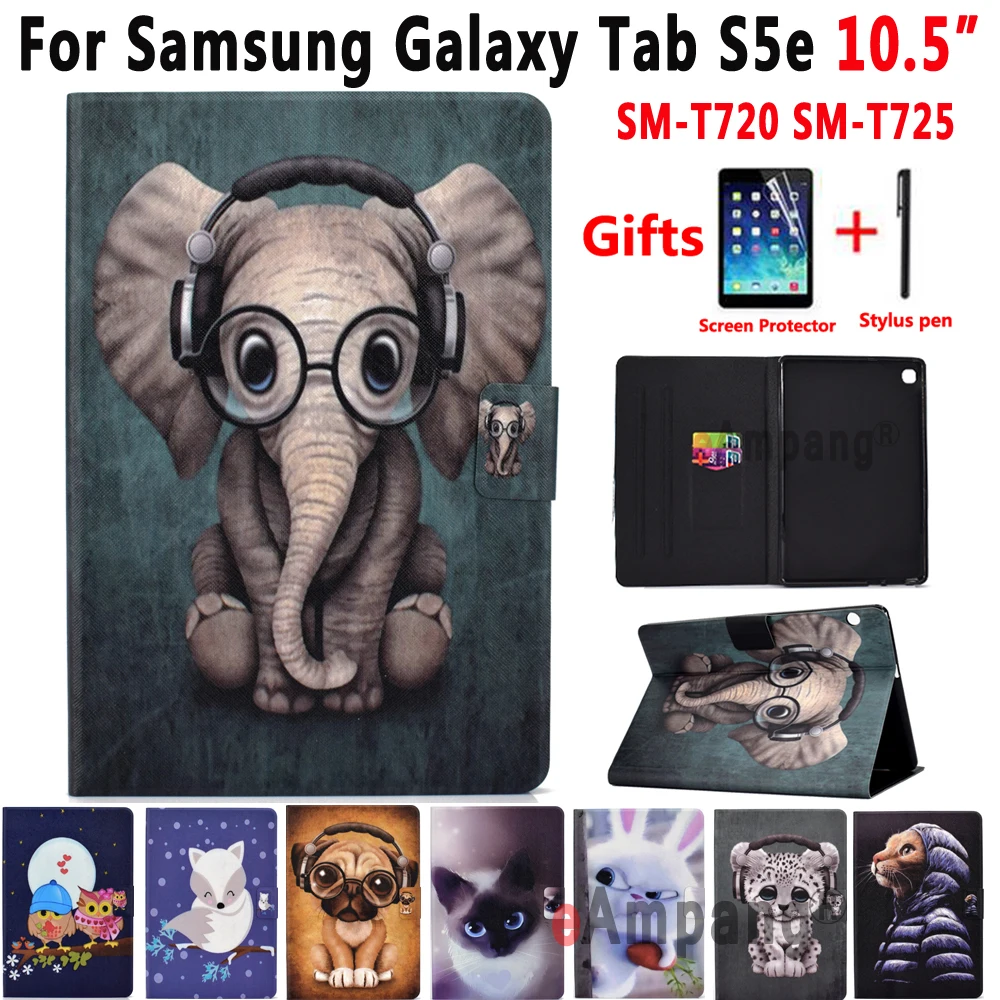 

Case for Samsung Galaxy Tab S5e 10.5 2019 SM-T720 SM-T725 T720 T725 Funda Animal Leather Shockproof Cover for Samsung Tab S5e