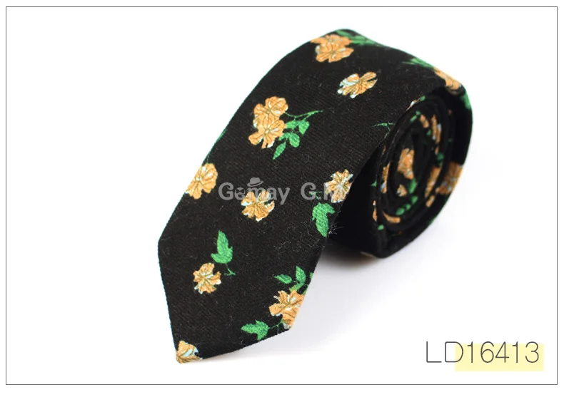 The new men s casual tie brushed cotton 6cm tie floral men and women fashion tie factory wholesale - Цвет: LD16413