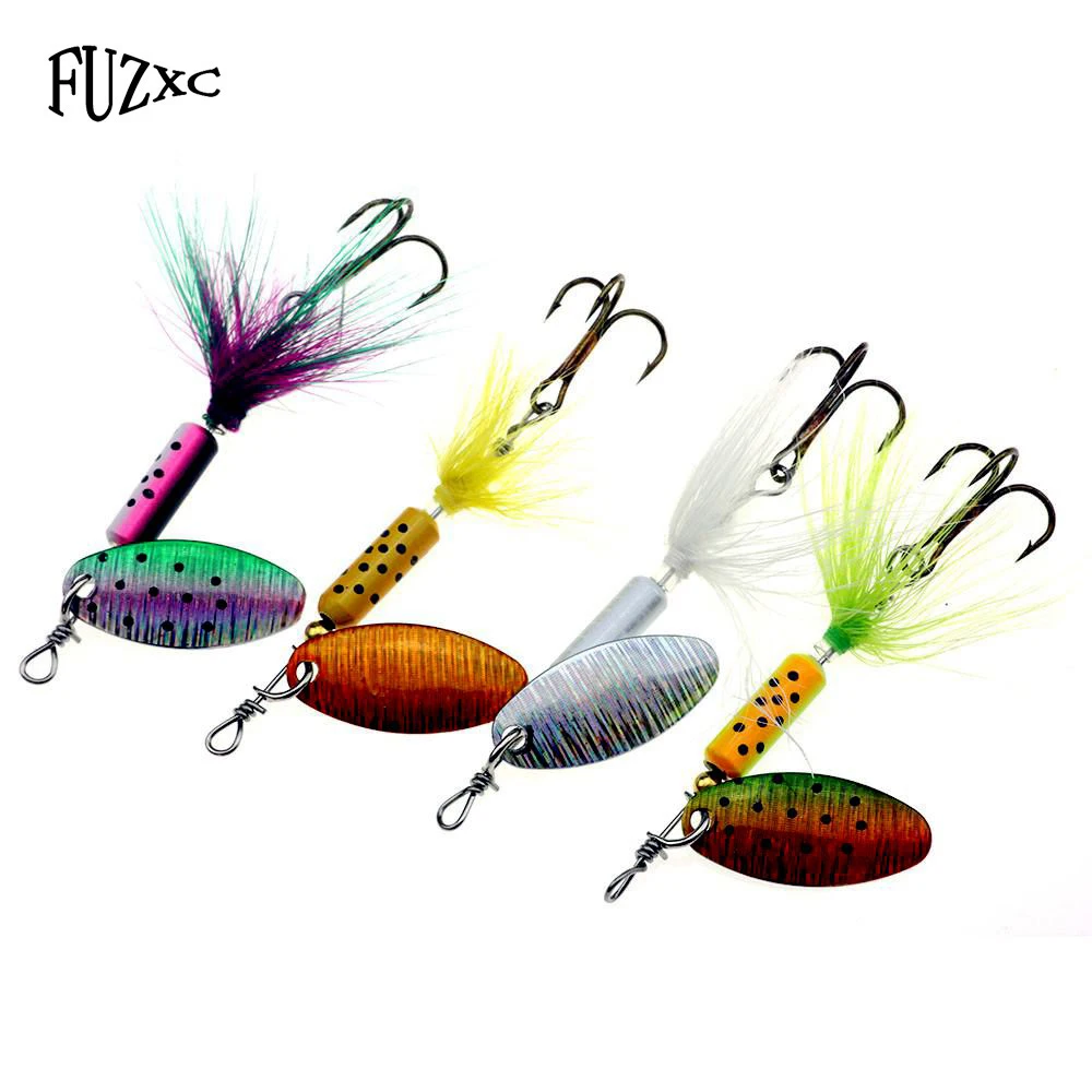 FUZXC 4g Spinner Fishing Lure Metal Sequins Trout Spoon jig Artificial Wobbler For Carp Fishing Pesca Fish Tackle Hook Hard Bait