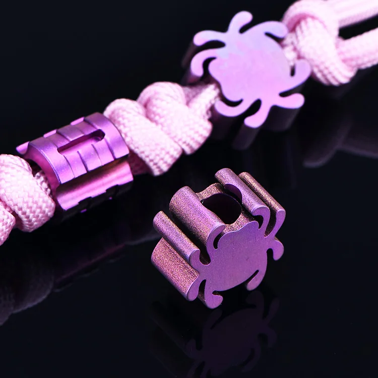 Розовый фиолетовый I "Spider" EDC титановый нож из титанового сплава бусины паук нож шнур кулон веревка нож бусины мульти инструменты Открытый Кемпинг