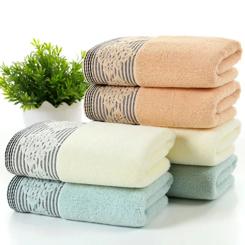 Home Textile 34*75CM cotton solid color Plain Diamond Flower quick-dry type home textile face Towel 3 pcs/lot