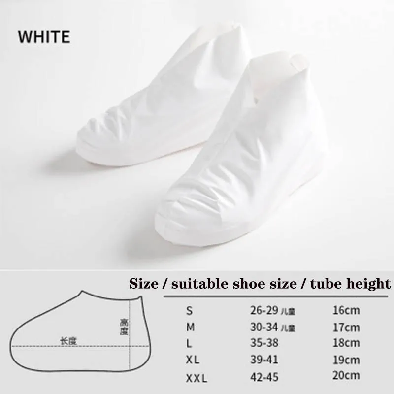 1 пара из легкого бахилы ПВХ Водонепроницаемый бахилы многоразовые силиконовые Нескользящие носки непромокаемые сапоги; унисекс, распродажа - Цвет: Белый