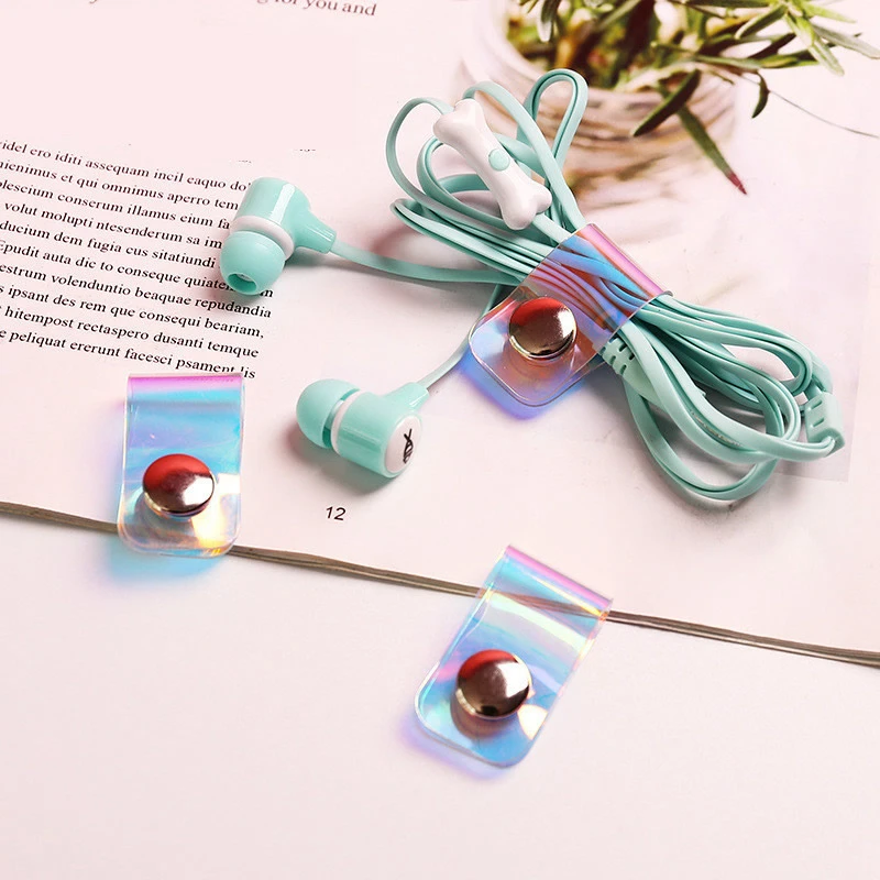 

Travel Accessories Laser Transparent Cable Winder Earphone Protector USB Phone Holder Organizer Buckle Accessory Packe Organizer