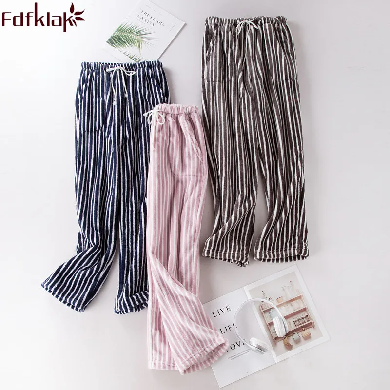 Fdfklak новые продукты пара Фланелевая пижама брюки женские пижамы со штанами женские брюки для отдыха одежда для сна