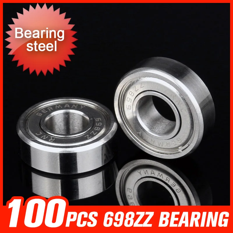 

100pcs 698ZZ Bearing 19x8x6mm Bearing Steel Bearings For Printing Dyeing Machinery Grinding Machines Hardware Tool Accessories
