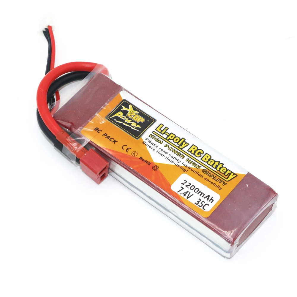 ZOP power 2S LiPo батарея 7,4 V 2200mAh 35C Lipo батарея T разъем для радиоуправляемого квадрокоптера дрона вертолета автомобиля самолета