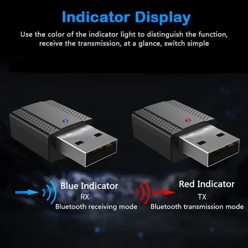 2-в-1 музыкальный аудио передатчик приемник передатчик для Bluetooth 5,0, Портативный USB Беспроводной адаптер