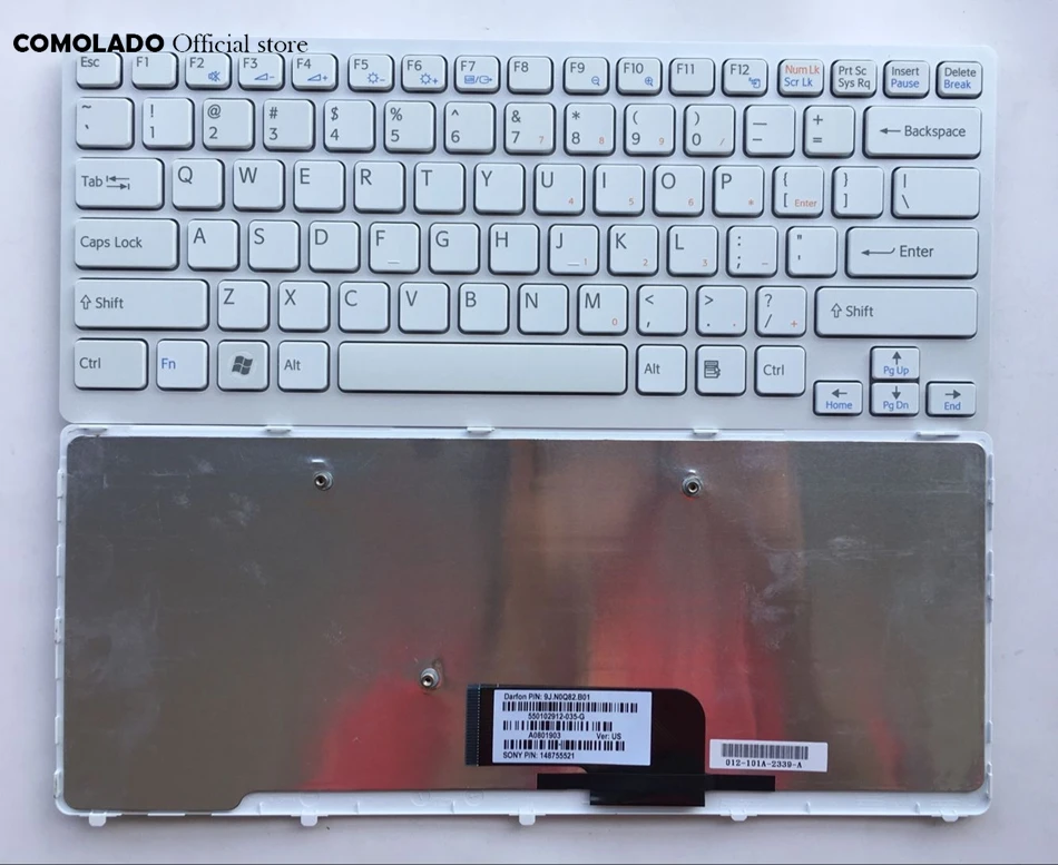 

US English keyboard For Sony Vaio VPC-CW VPC CW VPCCW CW16EC CW18FC CW26EC CW28EC CW2S3C CW2S6C Black and white US Layout