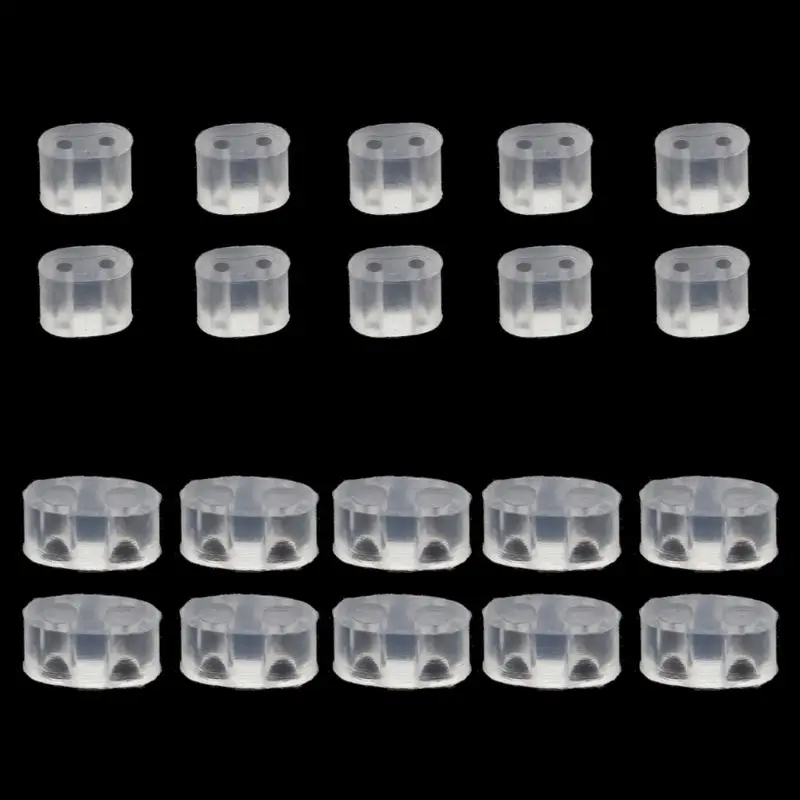 

10Pcs Clear Silicone Double-Hole Stoppers Necklace Length Adjustable Spacer Bead