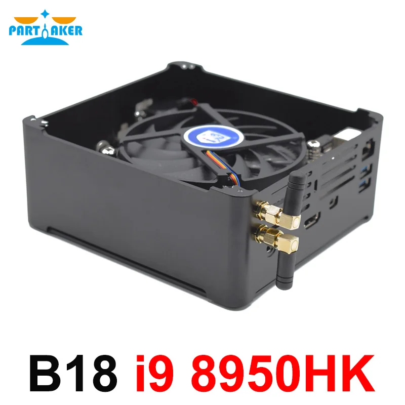 Partícipe Intel i9 8950HK 6 Core 12 hilos Mini PC Windows 10 Pro 2 * DDR4 AC Wifi computadora de escritorio HDMI