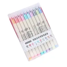 10 шт./лот, кисть для письма, ручка, цветные маркеры, набор для каллиграфии, подарок для рисования, корейские канцелярские товары для рукоделия