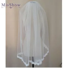 Вуаль свадебная фата Милая дешевая цена белые ресницы цвета слоновой кости кружевная кромка короткая венчальная Фата свадебная свадебные аксессуары