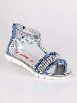 

ACE blue denim sandals with rhinestone