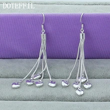 Действительно 925 пробы серебряные серьги новые женские длинные корейские модные висячие серьги с кисточкой Висячие украшения