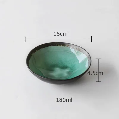 ANTOWALL личность японский шар риса зеленый лед трещины глазури формы блюдо большая тарелка для супа керамическая посуда - Цвет: 2