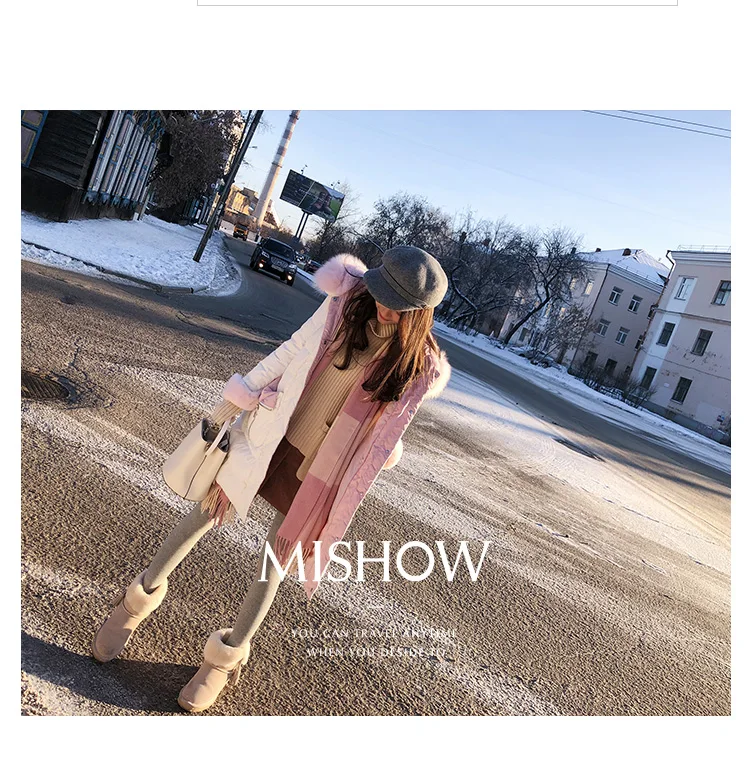 Mishow Однотонный женский белый пуховик MX17D8825