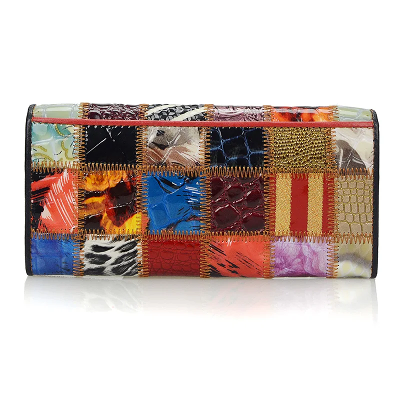 Goede 2019 Nieuwe Mode Echt Leer Vrouwen Portemonnee Vrouwelijke Hasp Portemonnee Lange Portemonnees Dames Plaid Portemonnee Koeienhuid Lange Portemonnee