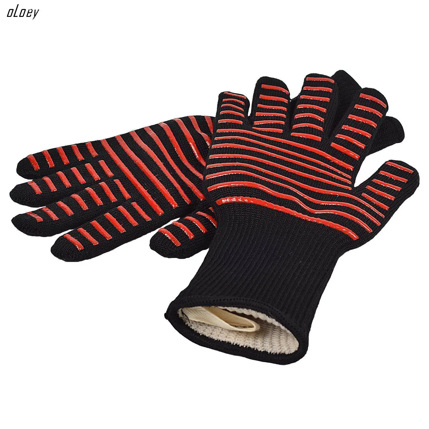 

Oloey BBQ Gloves Oven Mitts Baking Glove Extreme Heat Resistant Multi-Purpose Grilling Cooking Gloves Barbecue Kitchen Gloves