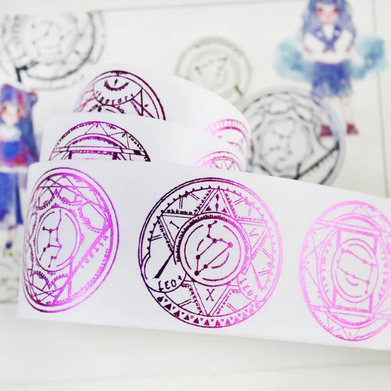 

40mm*5m Twelve Constellation Magic Array bronzing decoration washi Tape DIY planner Diary scrapbooking masking tape Escolar