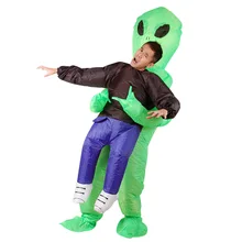 Green Alien Inflatable Costume For Adult Christmas/Halloween/Birthday/Make-up Party Fun Toys ET Dress Up Cosplay Suits Outfit
