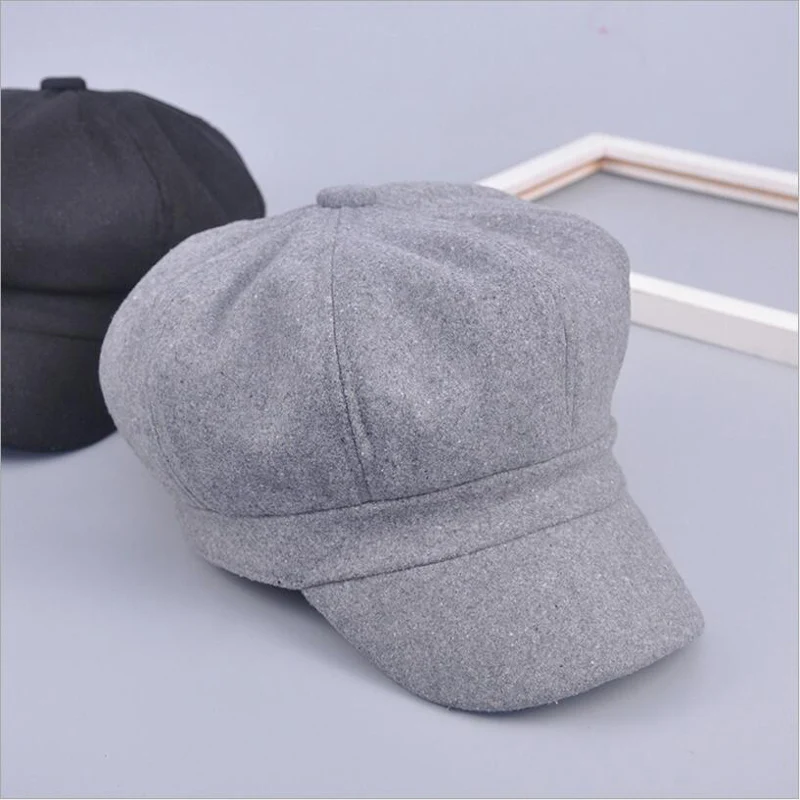 Берет женский осенне зимний однотонный 2017|flat cap|wool flat capberet hats men |