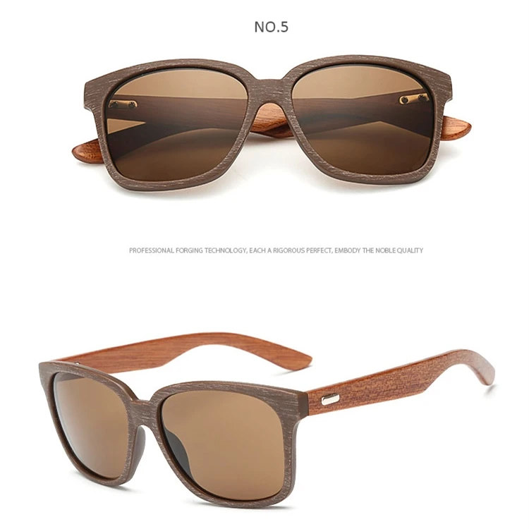 Логотип индивидуальный подарок модные ретро унисекс солнцезащитные очки для женщин из искусственной древесины PC оправа солнцезащитные очки с натуральными деревянные руки L1519KP - Цвет линз: NO.5