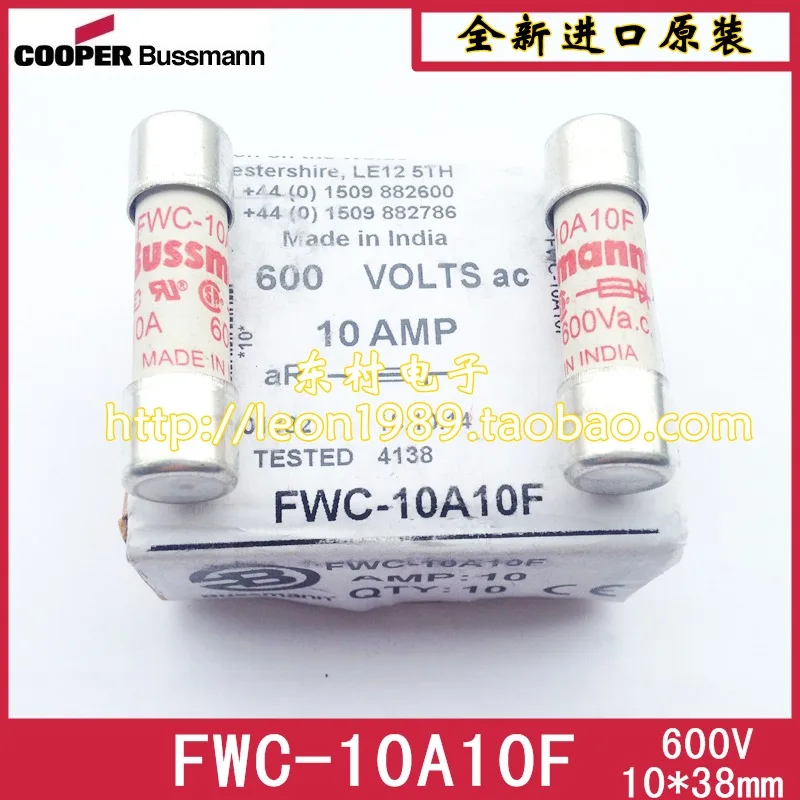 

FWC-10A10F US BUSSMANN fuse fuse tube 10A 600V 10 \u0026 times; 38mm
