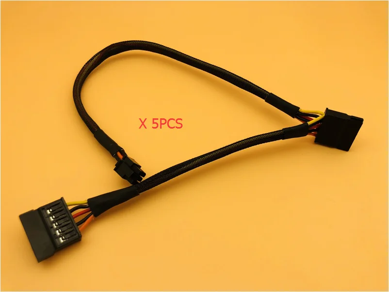 5PCS 6Pin to 2 15Pin SATA Power Cable for DELL Vostro 3650 3653 3655 Desktop Computer HDD SSD Power Cables Splitter Cable