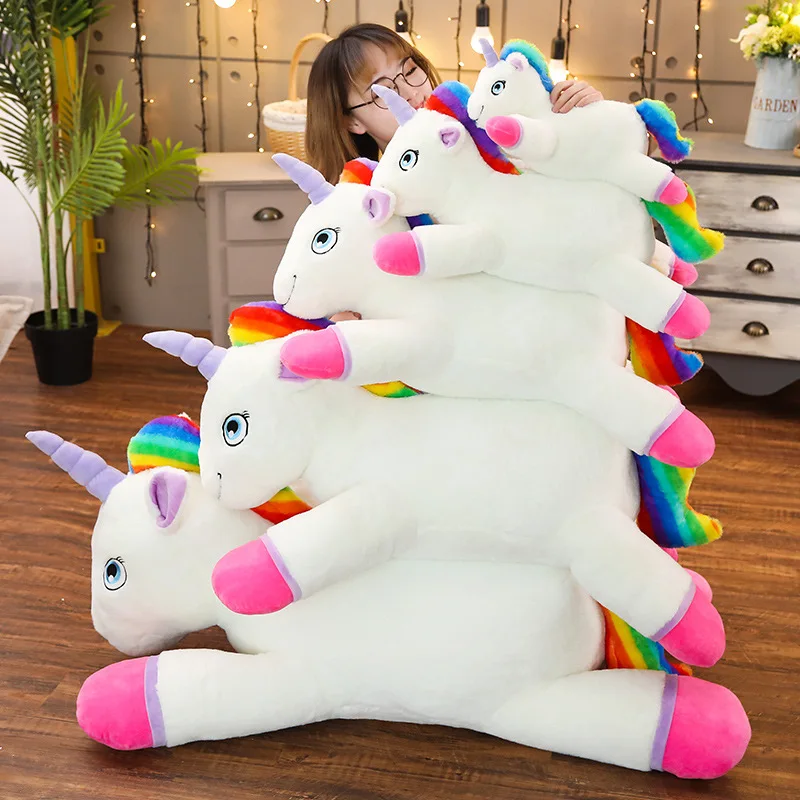 40 100cm Giant Size Rainbow Unicorn Plush Toy Soft Stuffed Cartoon Unicornio Dolls Animal Horse Christmas 3