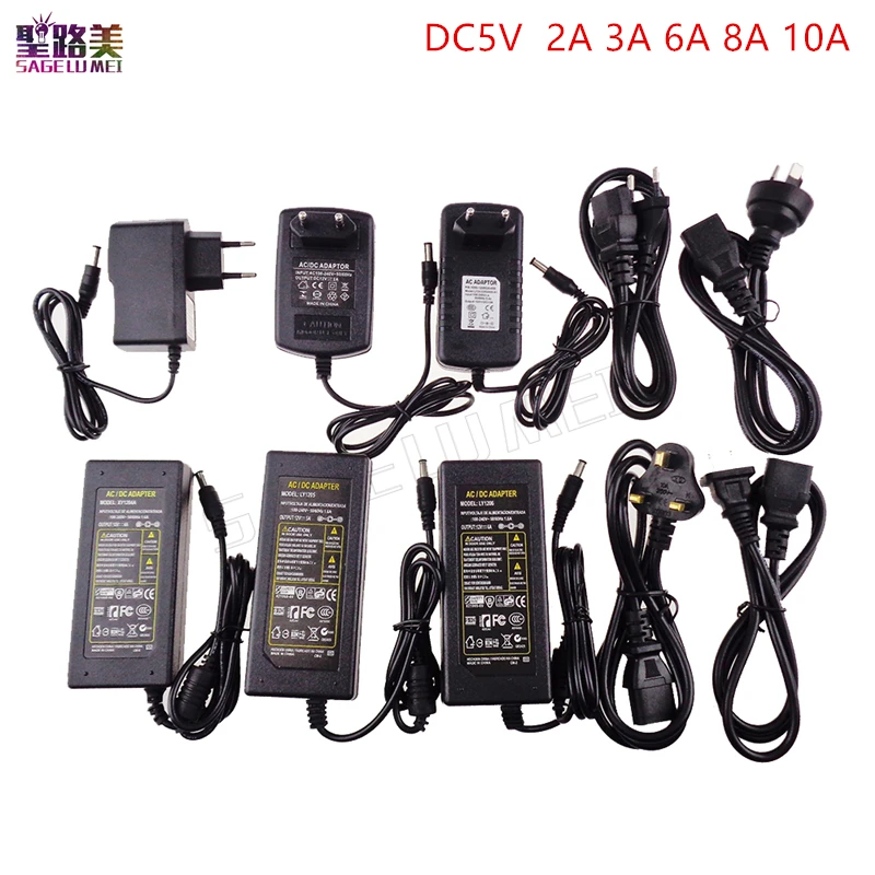 

LED power supply Adapter Led transformers Input AC100-240V output DC 5V 2A/3A/6A/8A/10A For ws2813/ws2801/ws2812b 6812 LED Strip