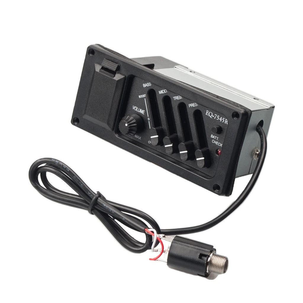 MagiDeal Q-7545R 4 Band EQ Equalizer Piezo Pickup for Acoustic Guitar Parts MagiDeal Q-7545R 4 Band EQ Equalizer Piezo Pickup for Acoustic Guitar Parts