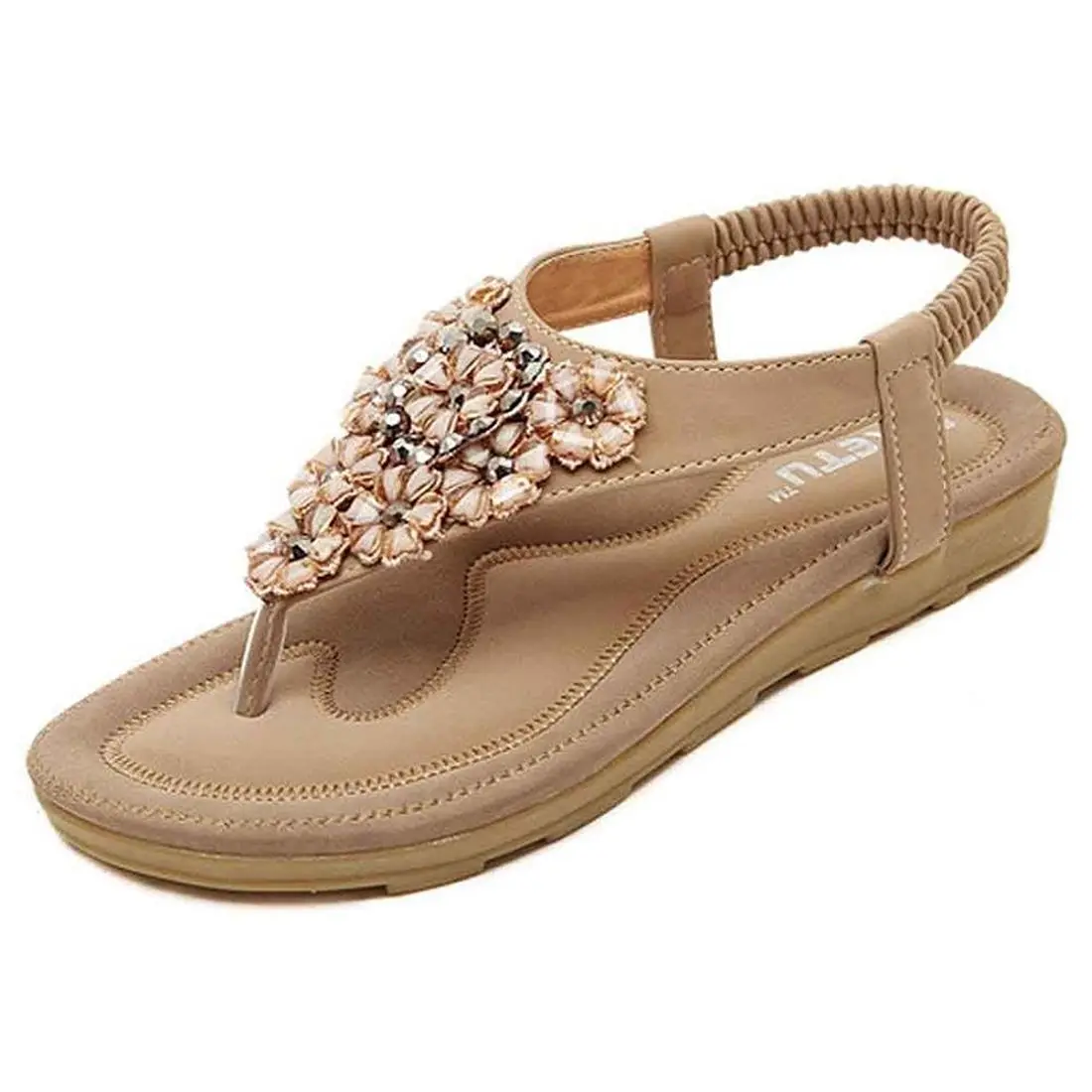 

High Quality Brief Fashion Girl's Summer Sandals Woman PU Leather Beach Shoes Soft Soles with Elastic Band