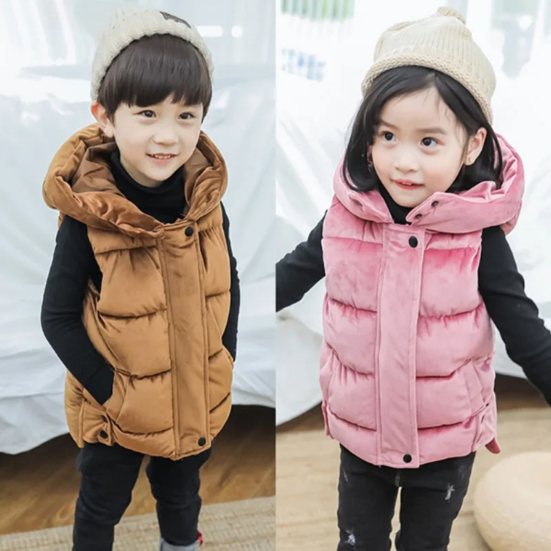 2018 New Children Hoodies Thick Warm Vest Toddler Boys Girls Autumn