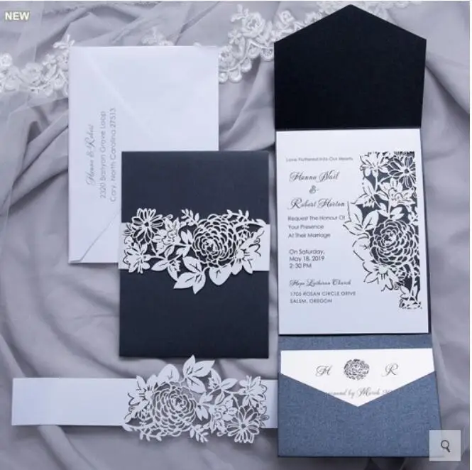 

Lace flower invitation card for wedding marriage engagement party, Customized invitations card, 100 PCS, EXPRESS SHIPPING