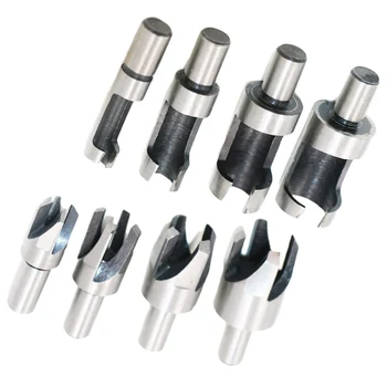 

8PCS/set 5/8" 1/2" 3/8" 1/4" Carbon Steel Wood Plug Hole Cutter Drill Bit Set 10MM Shank 6/10/13/16 mm