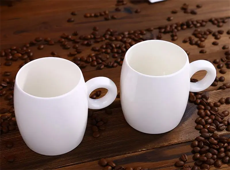 400ML, plain white bone china ring design coffee cup, taza style cups