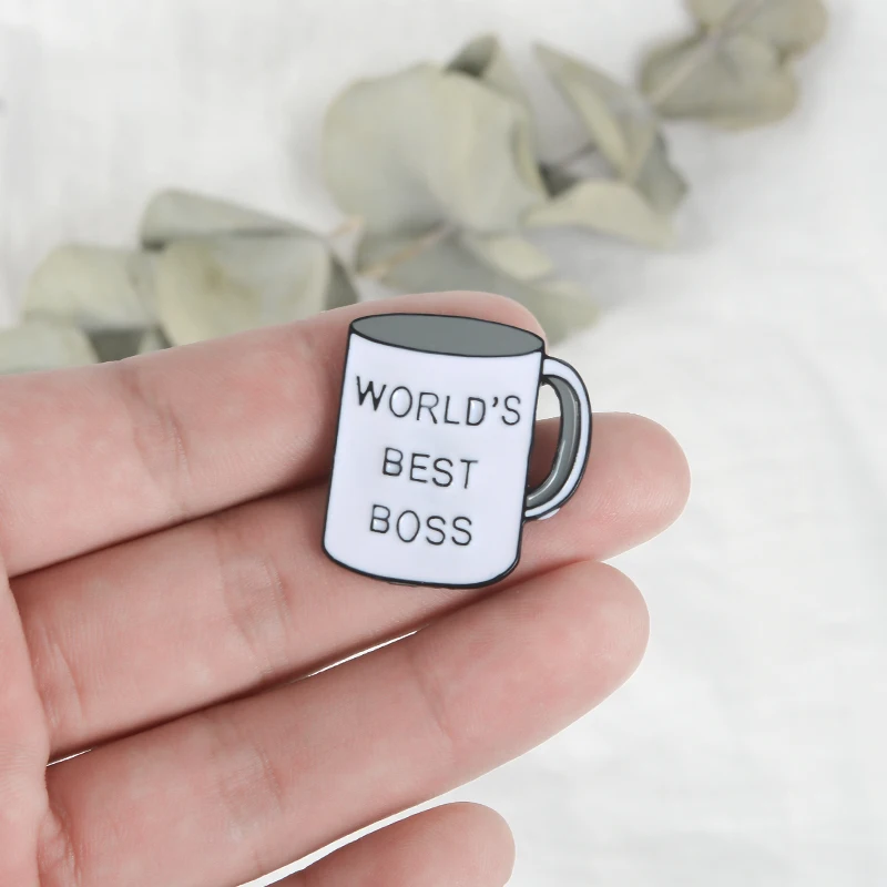 

World ' s Best Boss Pin Boss Coffee Mug Lapel pin Badges Men Women Hat Bag Backpack Jackets Accessories Boss Gift Ideas