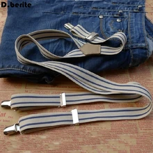 Повседневные мужские полосатые подтяжки унисекс Регулируемый подвесной зажим подтяжки для взрослых ремень для свадебной вечеринки BDXJ2523