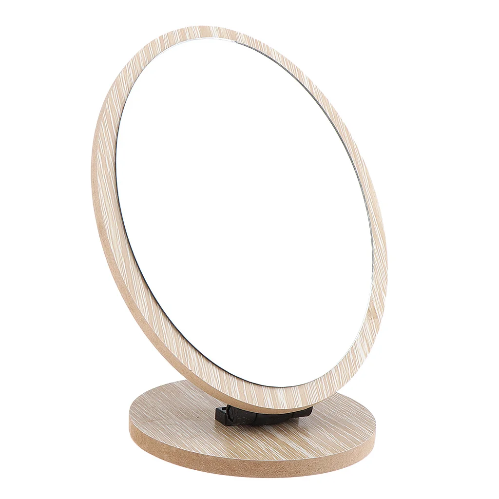 Foldable Countertop Vanity Wood Cosmetic Travel Shower Shaving Makeup Mirror