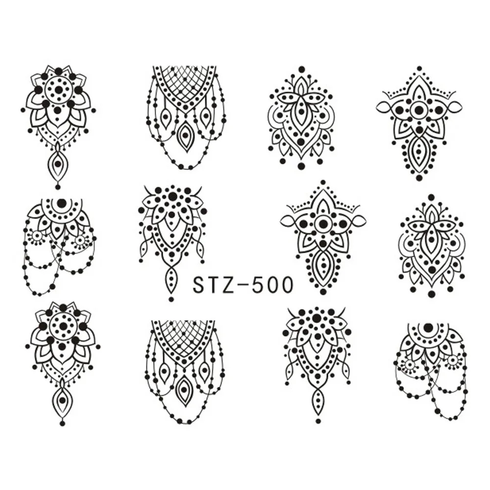 

1 Sheets DIY Black Necklace Jewelry Design Fashion Water Transfer Sticker Nail Art Decals Manicure Styling Tools