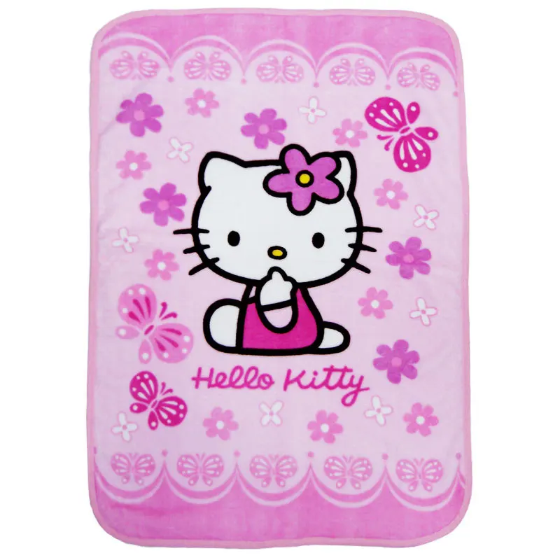 27' x 39" Pink Hello Kitty Baby Blanket Warm Newborn Outdoor Swaddle