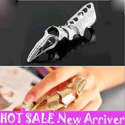 

Free Shipping 3 Color European Retro Punk Gold Silver Spire Cool Long Joint Ring For Women HOT SALE Fashion Jewelry