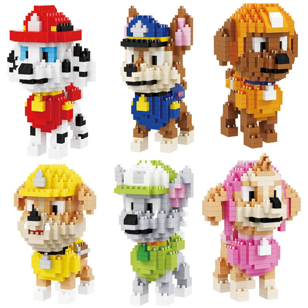 

356pcs+/set Mini Building Blocks For PAW Kids Gift Dogs Cartoon Character Assembly Bricks For Patrol LOL Action Educational Toys