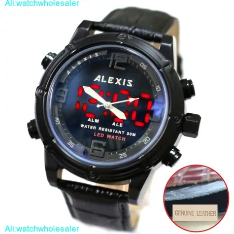 AW802E Alarm BackLight Water Resist Unisex Dual Time Alexis Analog Digital Watch