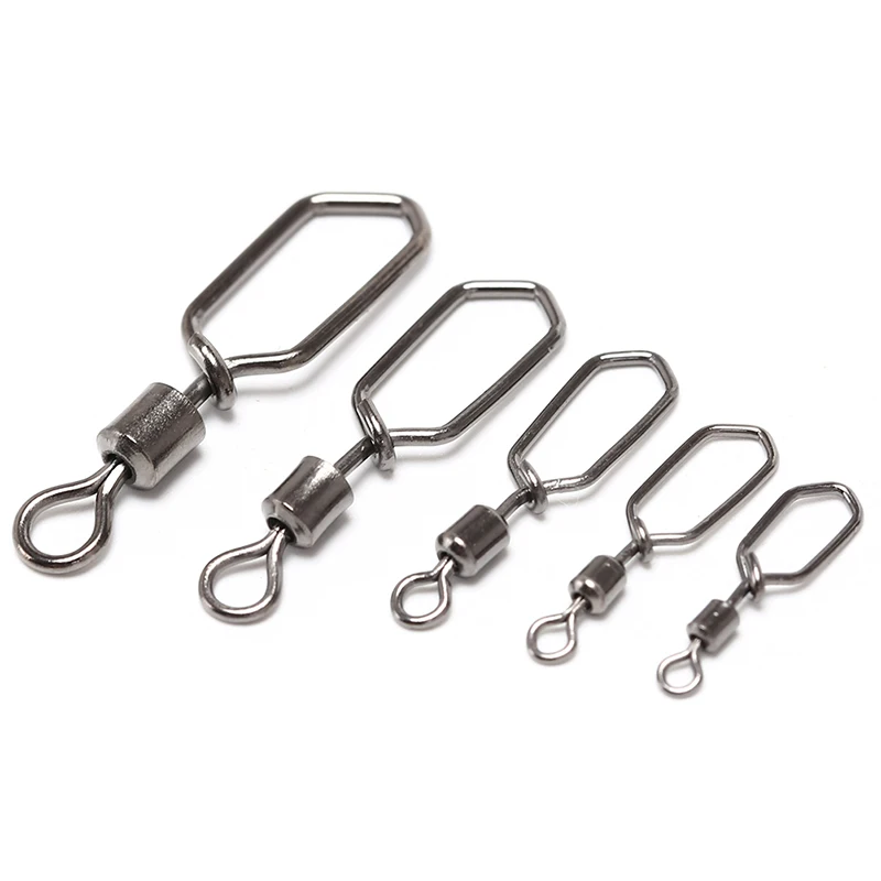 20Pcs Swing Square Snap Rolling Swivels Fishing Hook Lure Connector