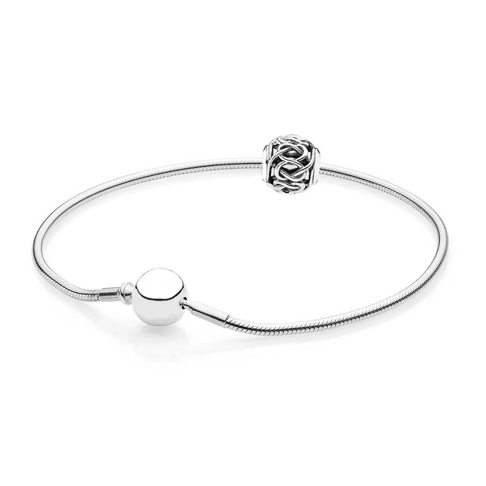

s925 Silver Essence Collection Starter Bracelet DIY Original Charm Bracelets Jewelry A Set of Prices for Women 596000