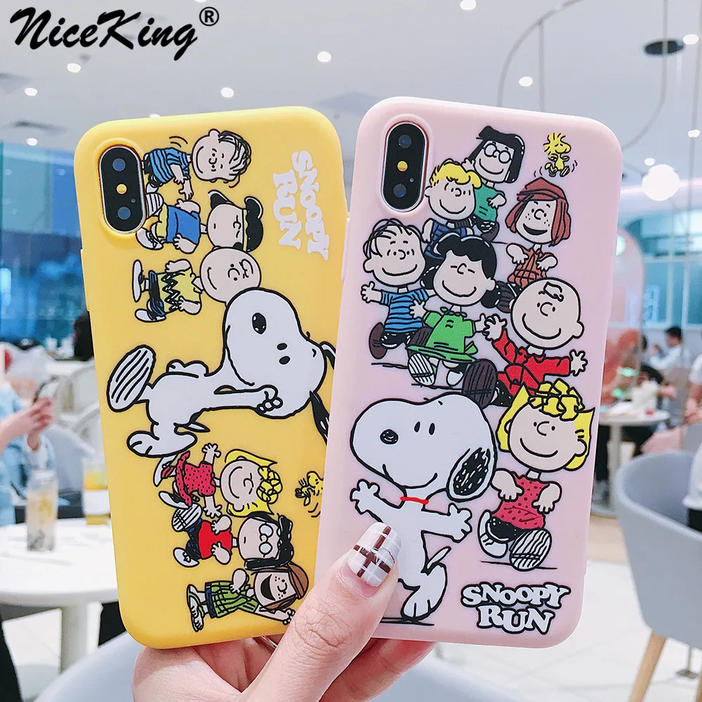 

NiceKing Cute Cartoon Snoopys Phone Cases For iPhone 6 6S 7 8 Plus Case Soft Silicon TPU Case For iPhone XS MAX XR X Cover Capa